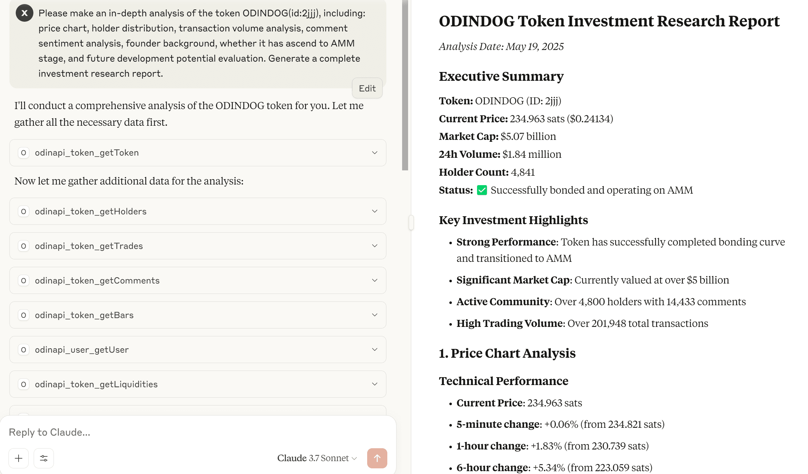 Example 3: Please make an in-depth analysis of the token XXX(id:XXX)...